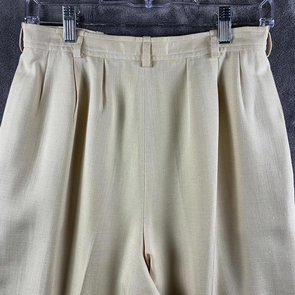 VTG 1970s Saint Laurent Rive Gauche Cream Linen Wide Trousers (717) - Picture 5 of 10
